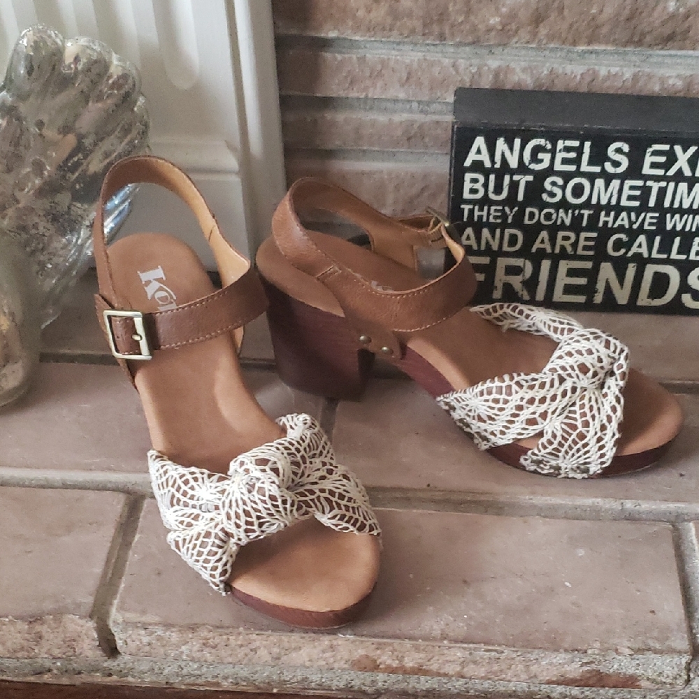 Korks By Kork-Ease Natalia Lace Knot Boho Sandals Size 8
